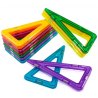 Sada MAGFORMERS - Vysoké trojuholníky obsahuje 12 rôznofarebných magnetických rovnoramenných trojuholníkov balených samostatne vo fólii.