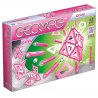 Magnetická stavebnica Geomag Pink 68 pre dievčatá obsahuje 24 dlhých tyčiniek, 20 guličiek a 24 výplní.