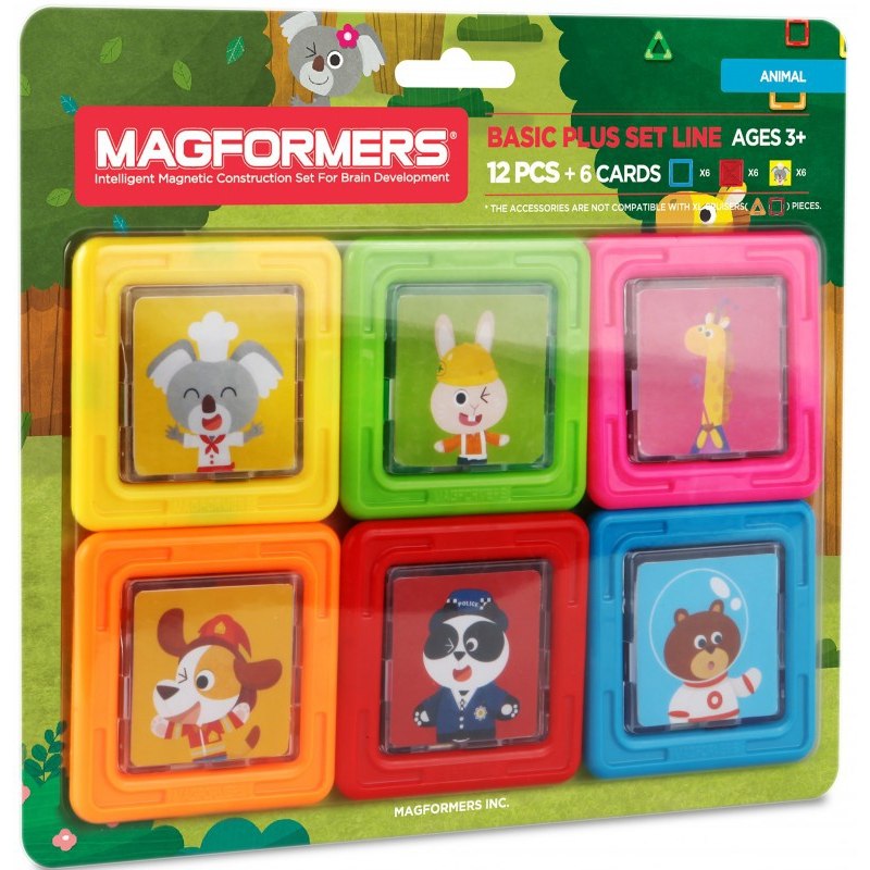 Magformers - Kartičky zvieratka, 6 ks - Stavebnice