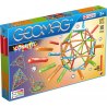 Magnetická stavebnice Geomag Confetti 127 obsahuje 60 dlouhých tyčinek v různých barvách a 61 kuliček.