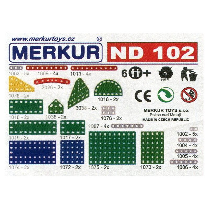 Merkur náhradní díly ND102 pásky a destičky - Stavebnice