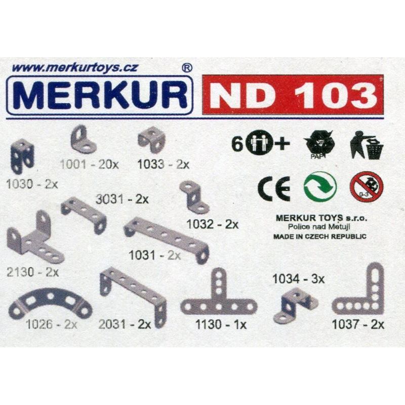 Merkur náhradní díly ND103 pásky a oblouky - Stavebnice