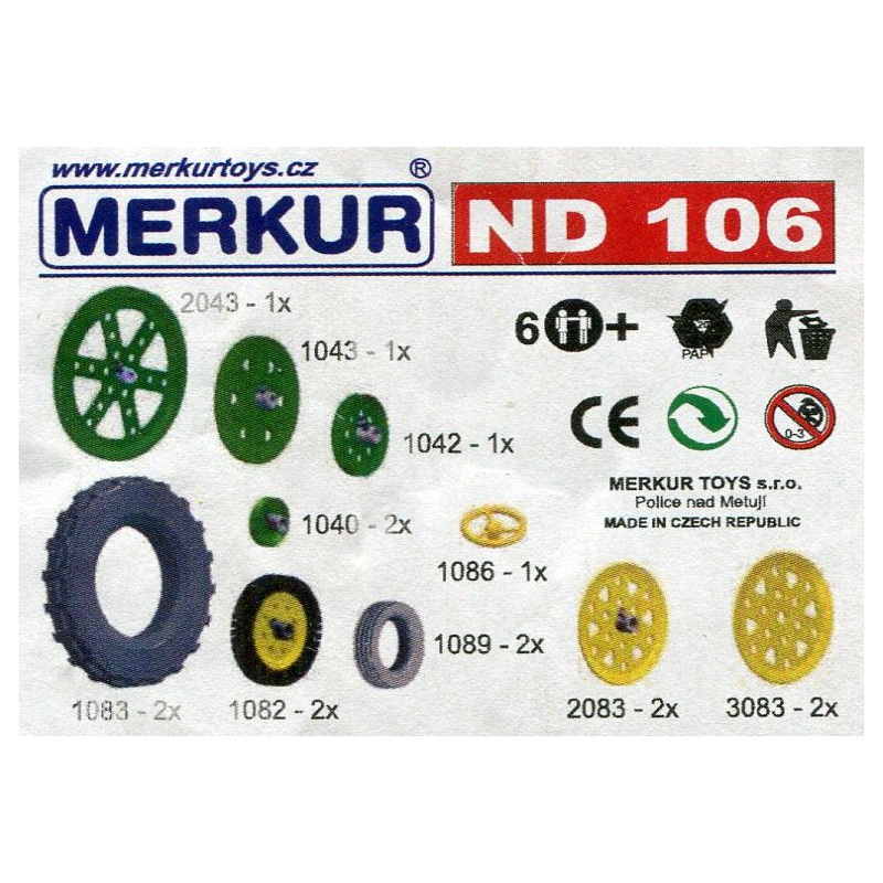 Merkur náhradní díly ND106 kola a pneumatiky - Stavebnice