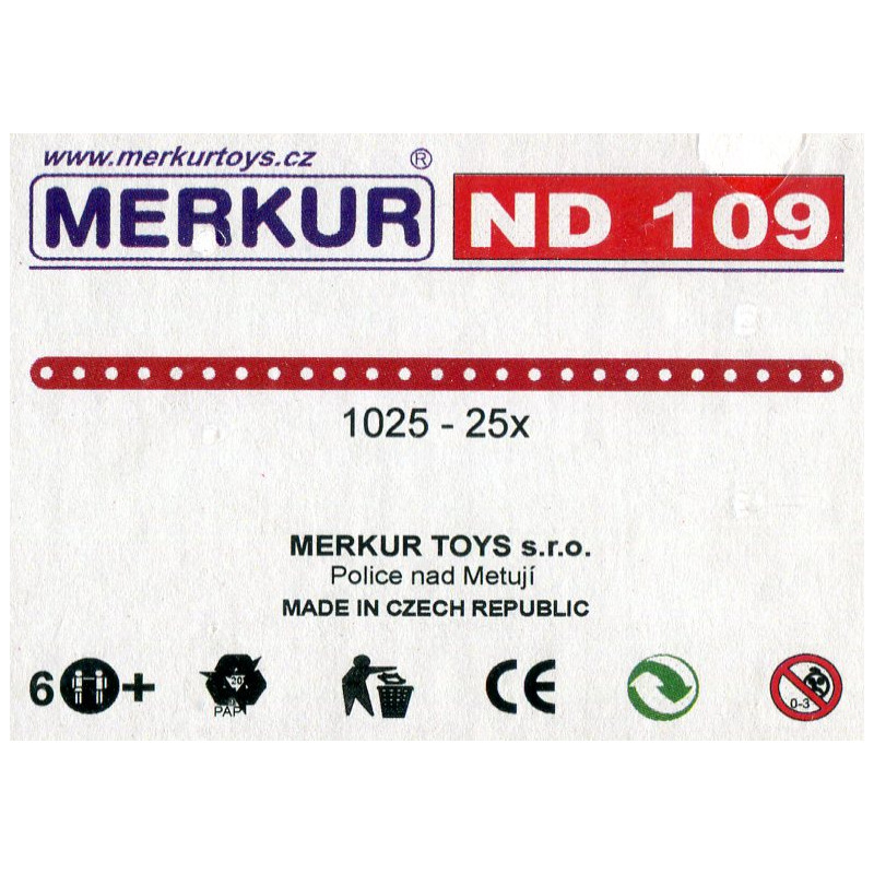Merkur náhradní díly ND109 dlouhé pásky 25 dírek - Stavebnice