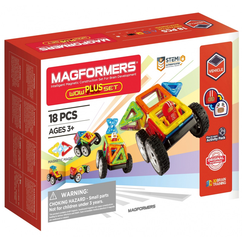 Magformers - Wow! Starter Plus, 18 dílků - Stavebnice