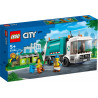 Parádny model smetiarskeho vozidla z radu LEGO City, vrátane recyklačného strediska, 3 minifigúrok a figúrky mačky.