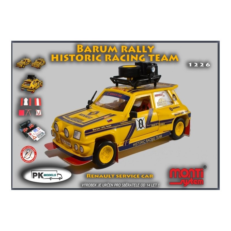 Monti System MS 1226 Renault R5 service car Barum rally historic 1:28 - Stavebnice