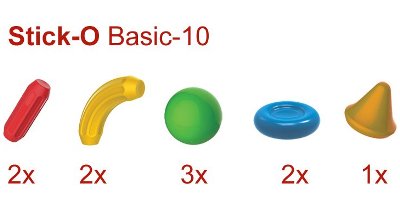 Počet dielikov stavebnice Stick-O Basic 10